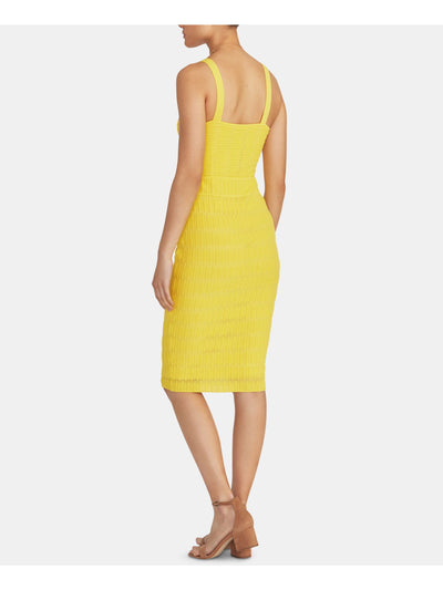 RACHEL RACHEL ROY Womens Yellow Sleeveless Square Neck Knee Length Body Con Dress L