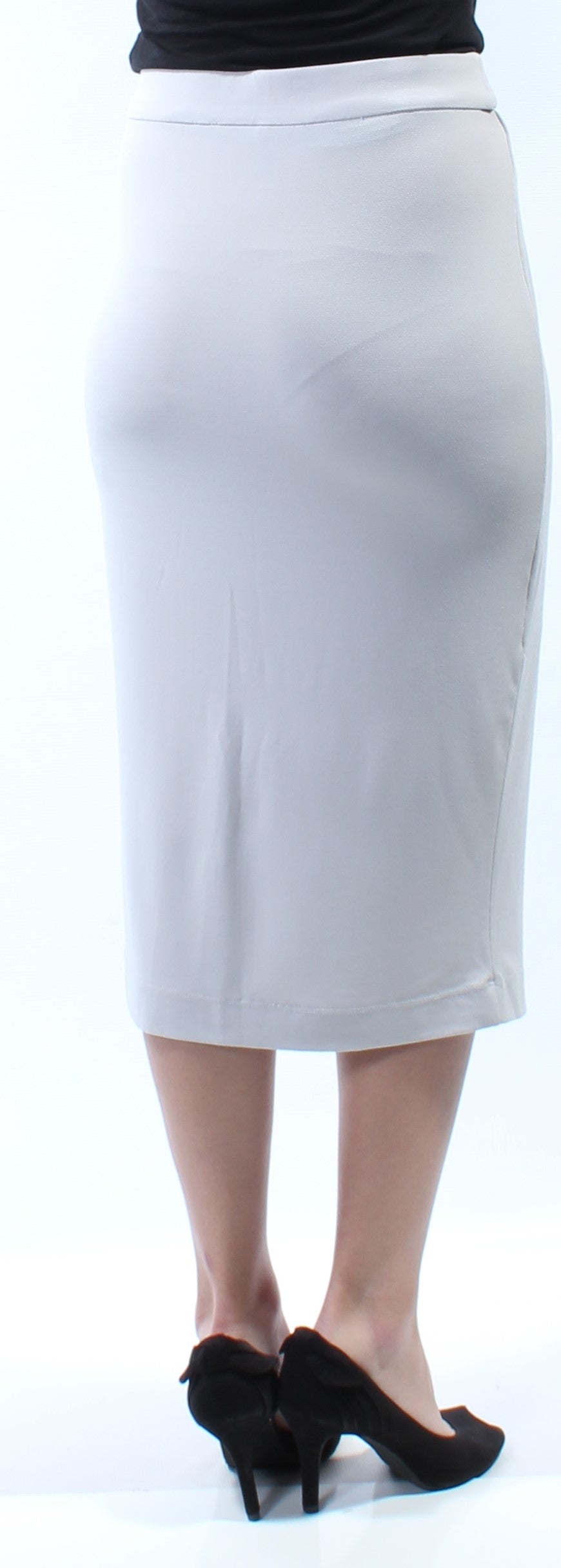 KIIND OF Womens Gray Below The Knee Pencil Skirt