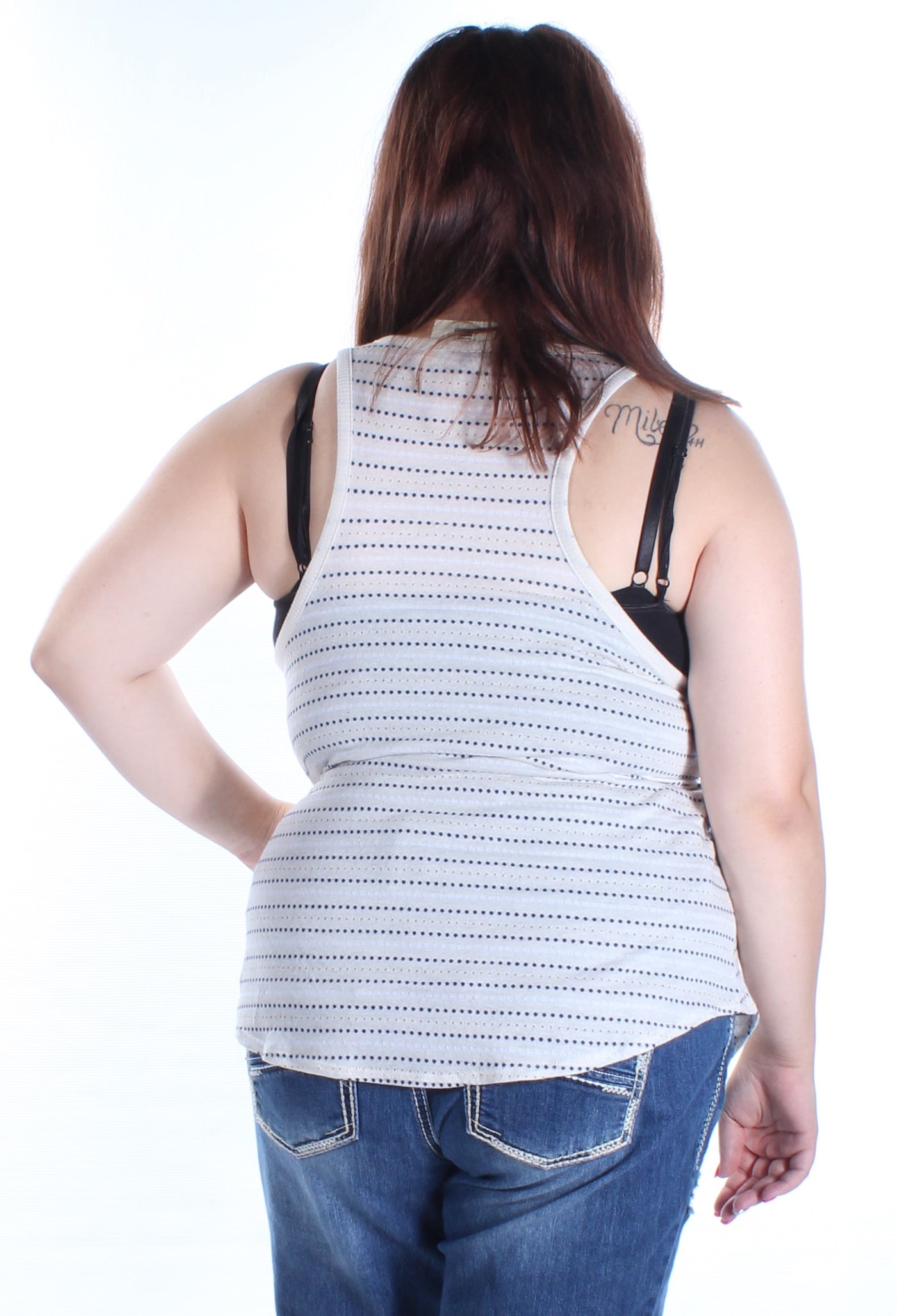 LUCKY BRAND Womens Ivory Striped T-Shirt
