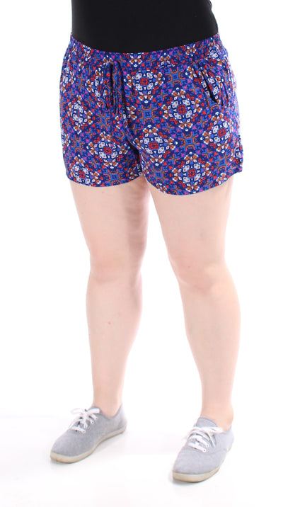 BEBOP Womens Blue Geometric Intimates Wide Leg Shorts