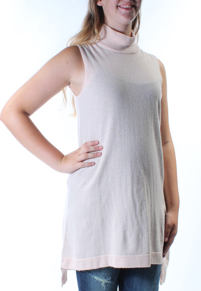 ALFANI Womens Pink Sleeveless Turtle Neck Hi-Lo Top