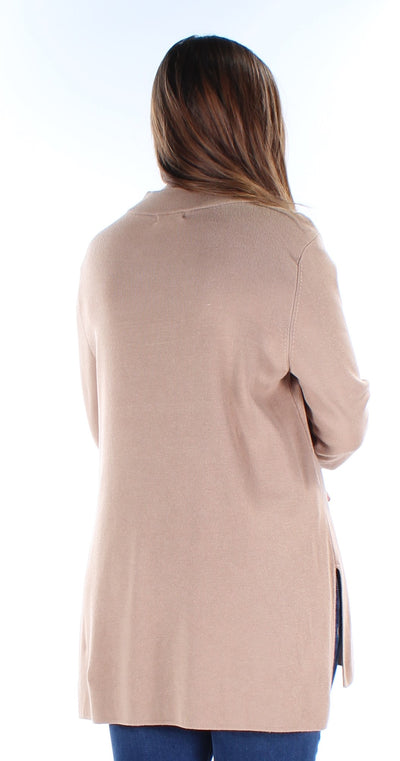 ALFANI Womens Beige Long Sleeve Jewel Neck Tunic Top