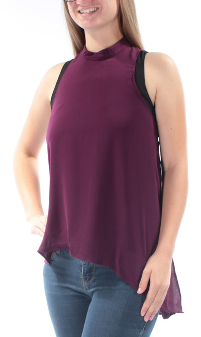 RACHEL ROY Womens Purple Sleeveless Hi-Lo Top