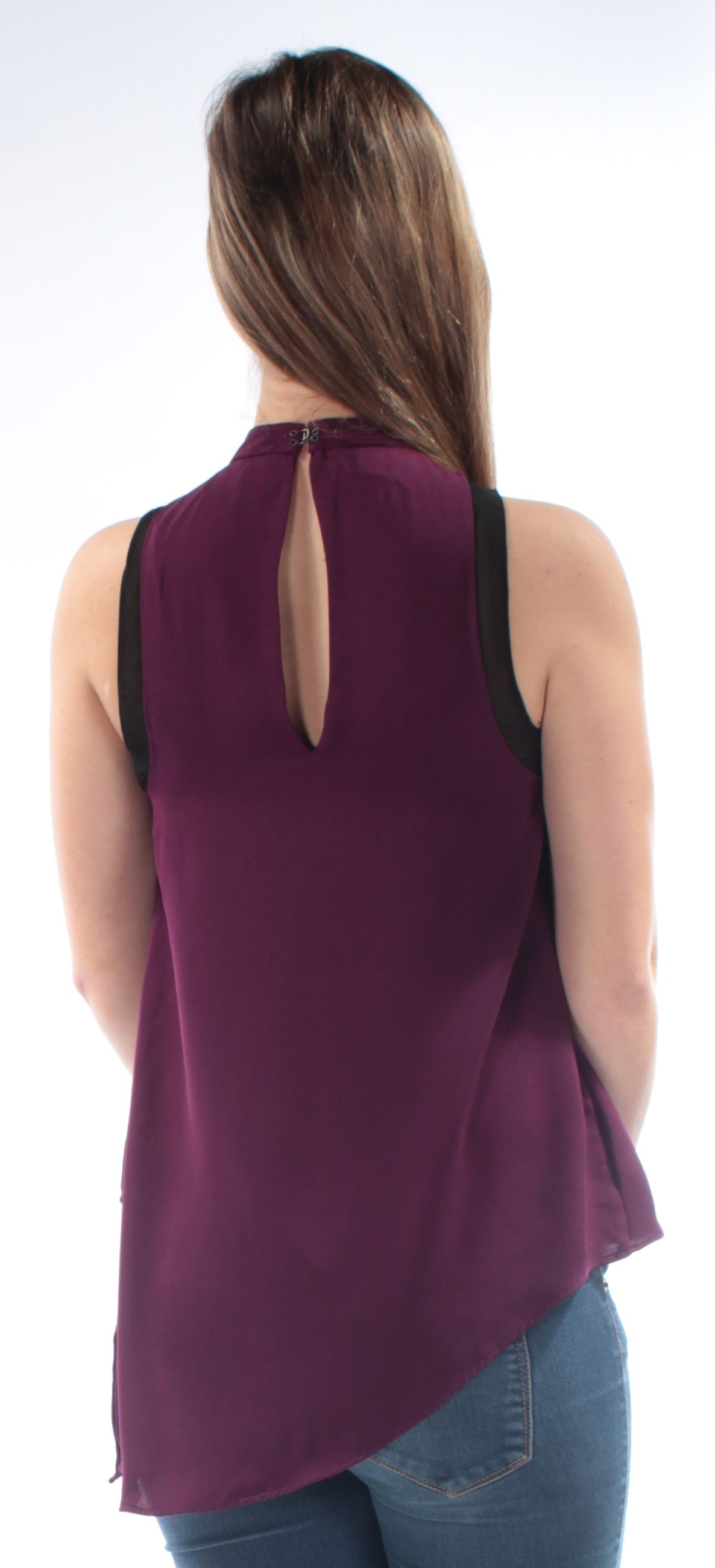 RACHEL ROY Womens Purple Sleeveless Hi-Lo Top