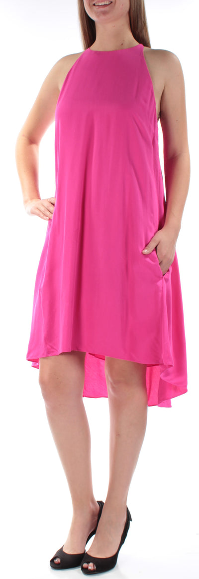 RACHEL RACHEL ROY Womens Pink Sleeveless Halter Below The Knee Shift Dress