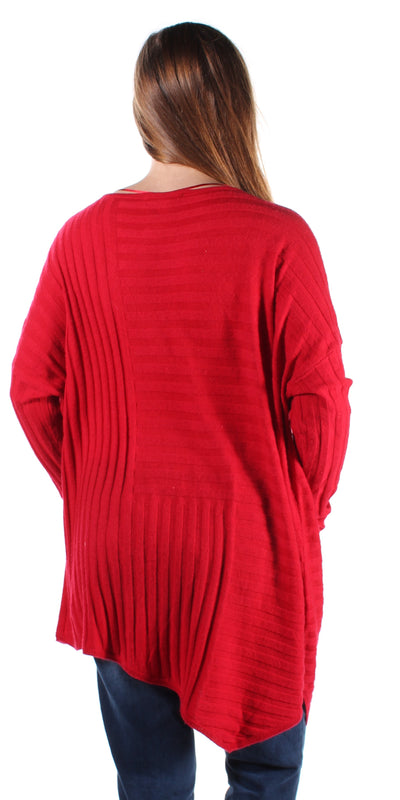 INC Womens Red Long Sleeve Scoop Neck Sweater