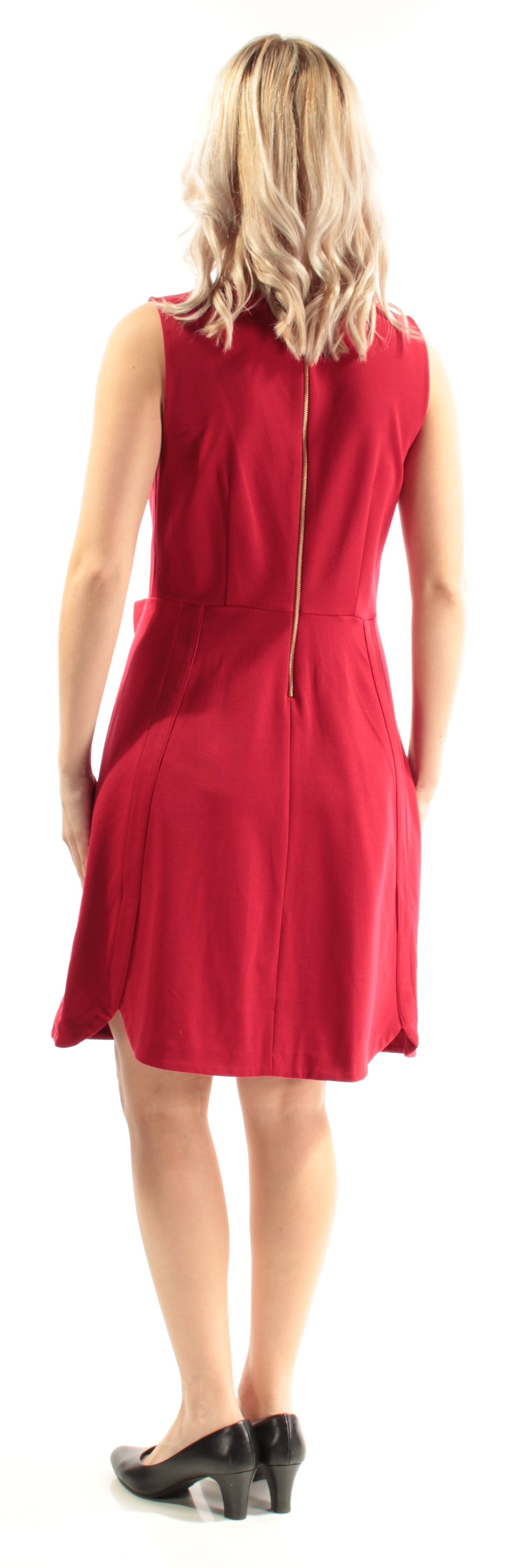 MAISON JULES Womens Sleeveless Jewel Neck Knee Length Sheath Dress