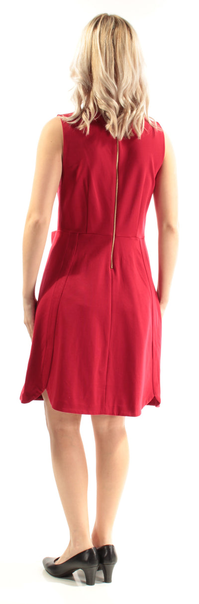 MAISON JULES Womens Sleeveless Jewel Neck Knee Length Sheath Dress