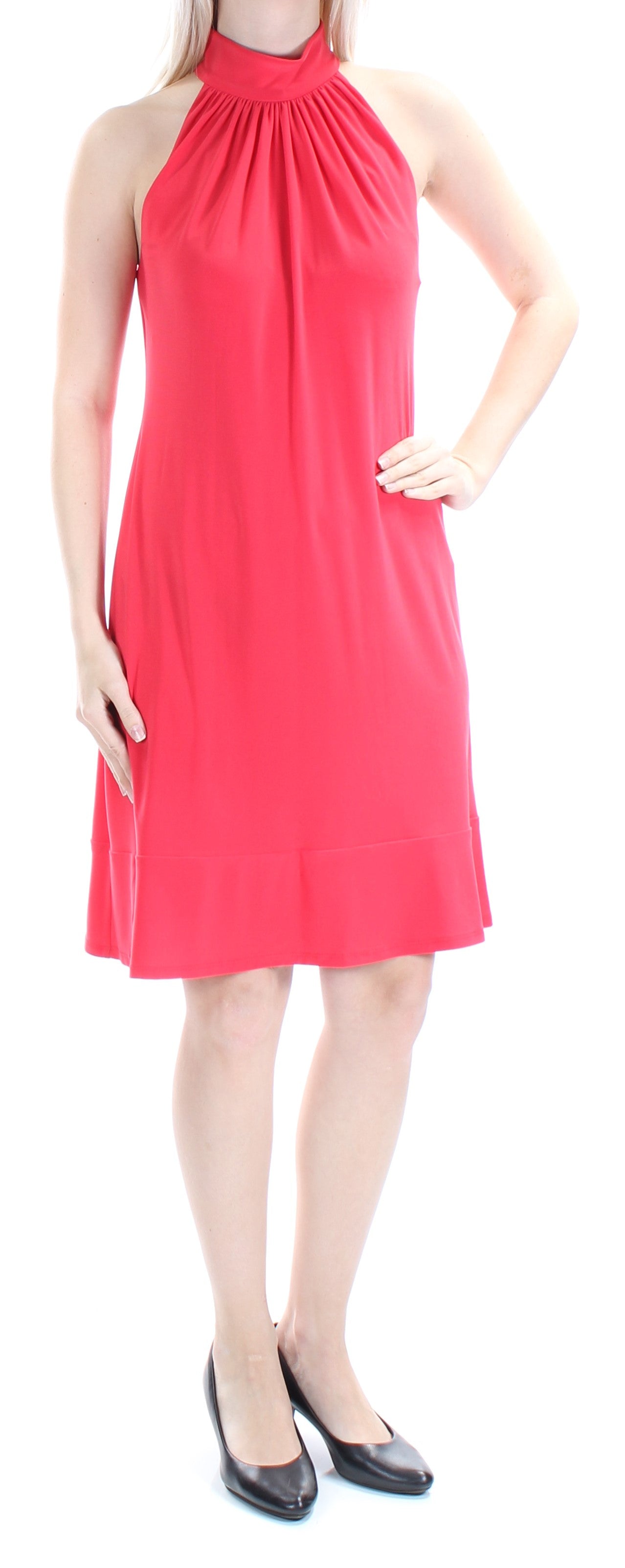 AMERICAN LIVING Womens Red Sleeveless Jewel Neck Above The Knee Dress