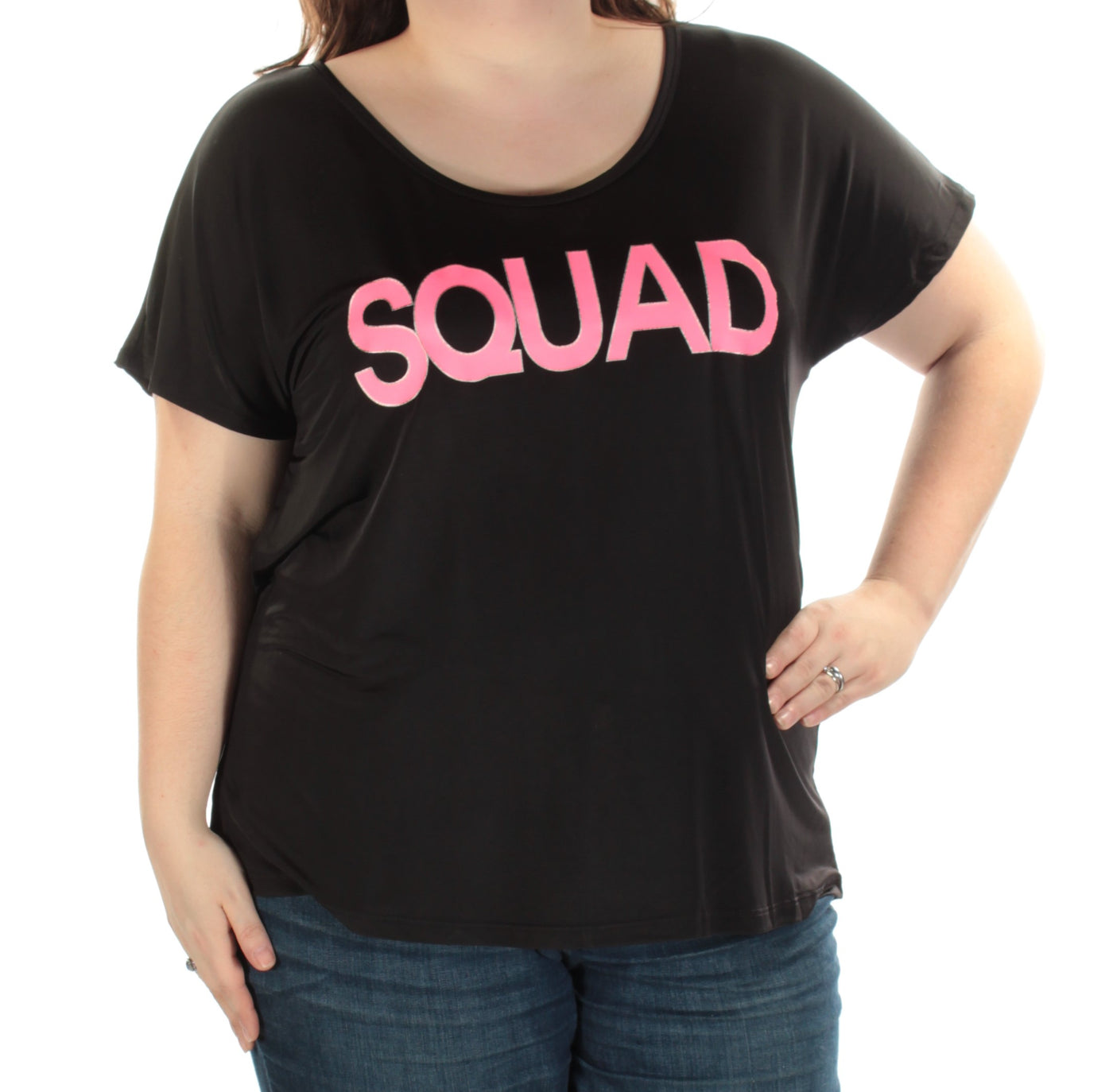 MATERIAL GIRL Womens Black Cut Out Squad Short Sleeve Scoop Neck Active Wear Top