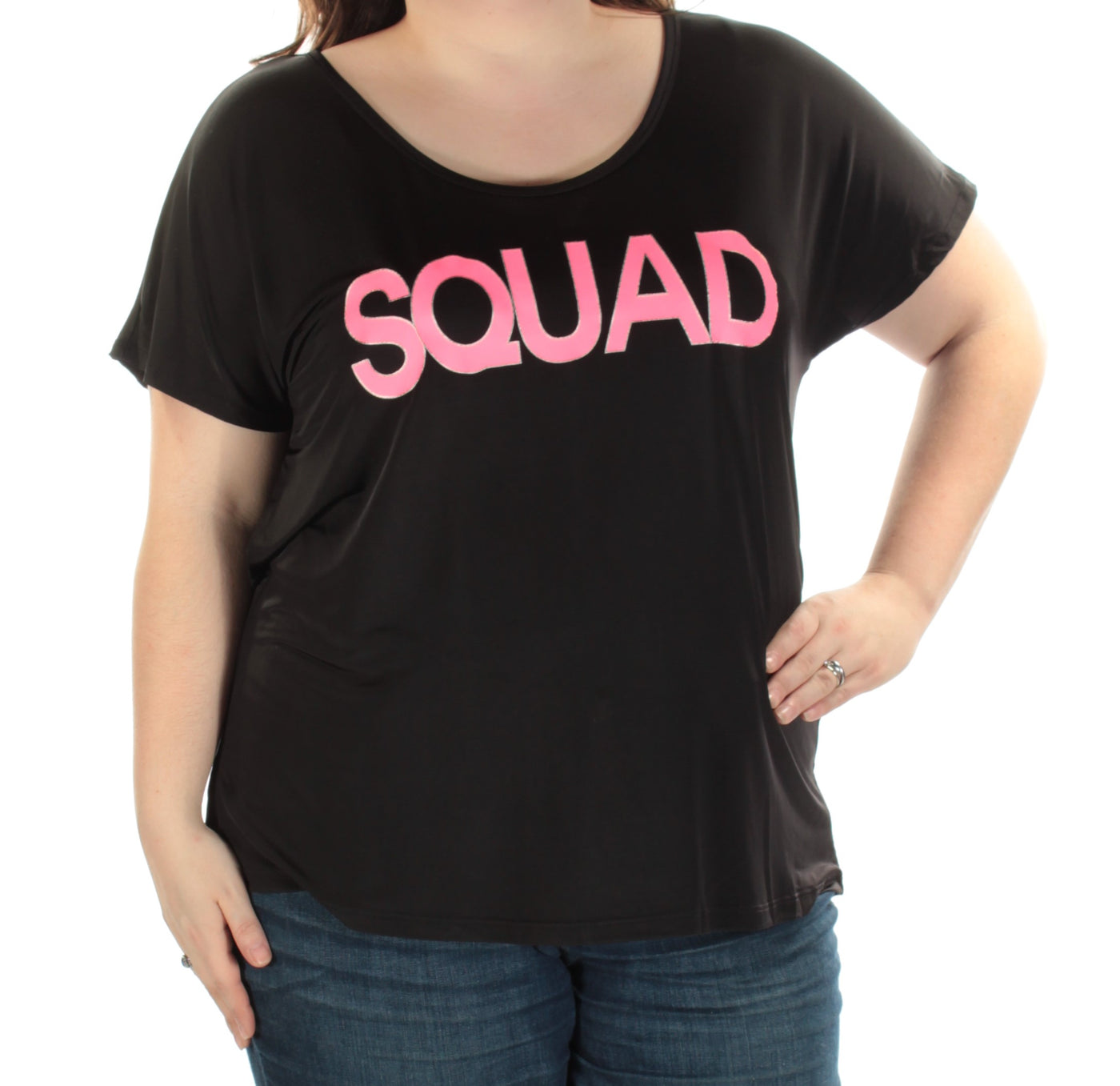 MATERIAL GIRL Womens Black Cut Out Squad Short Sleeve Scoop Neck Active Wear Top