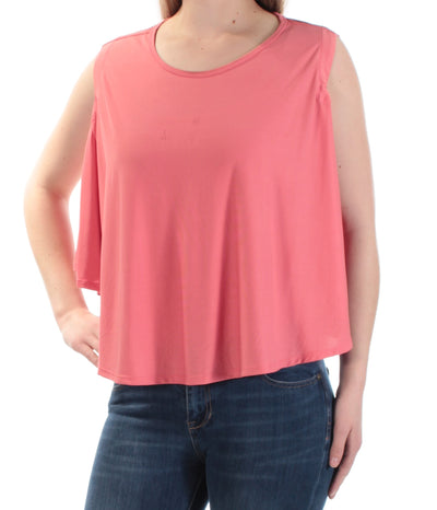 CATHERINE MALANDRINO Womens Coral Sleeveless Scoop Neck Top