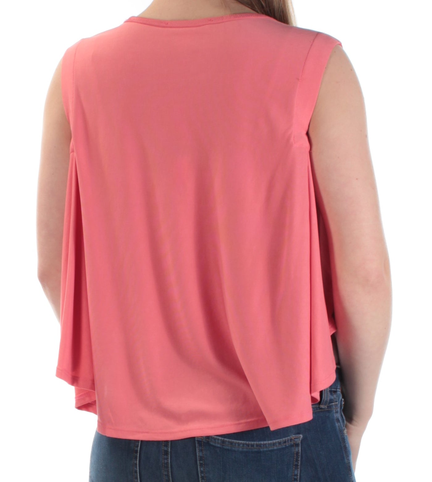 CATHERINE MALANDRINO Womens Coral Sleeveless Scoop Neck Top