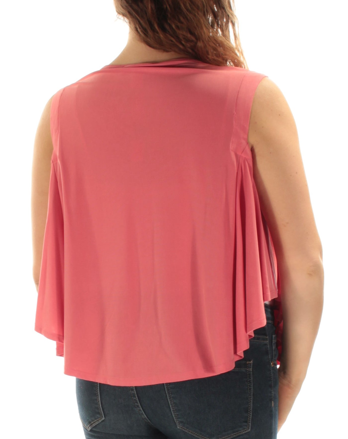 CATHERINE Womens Coral Sleeveless Scoop Neck PONCHO Top