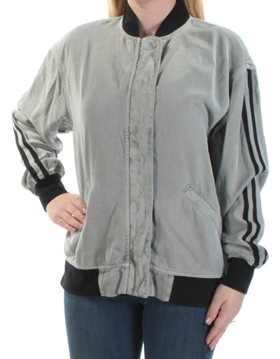 HUDSON Womens Gray Bomber Jacket