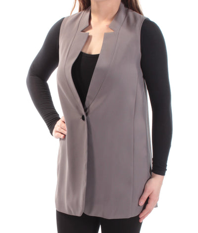 BAR III Womens Gray Sleeveless Open Front Top