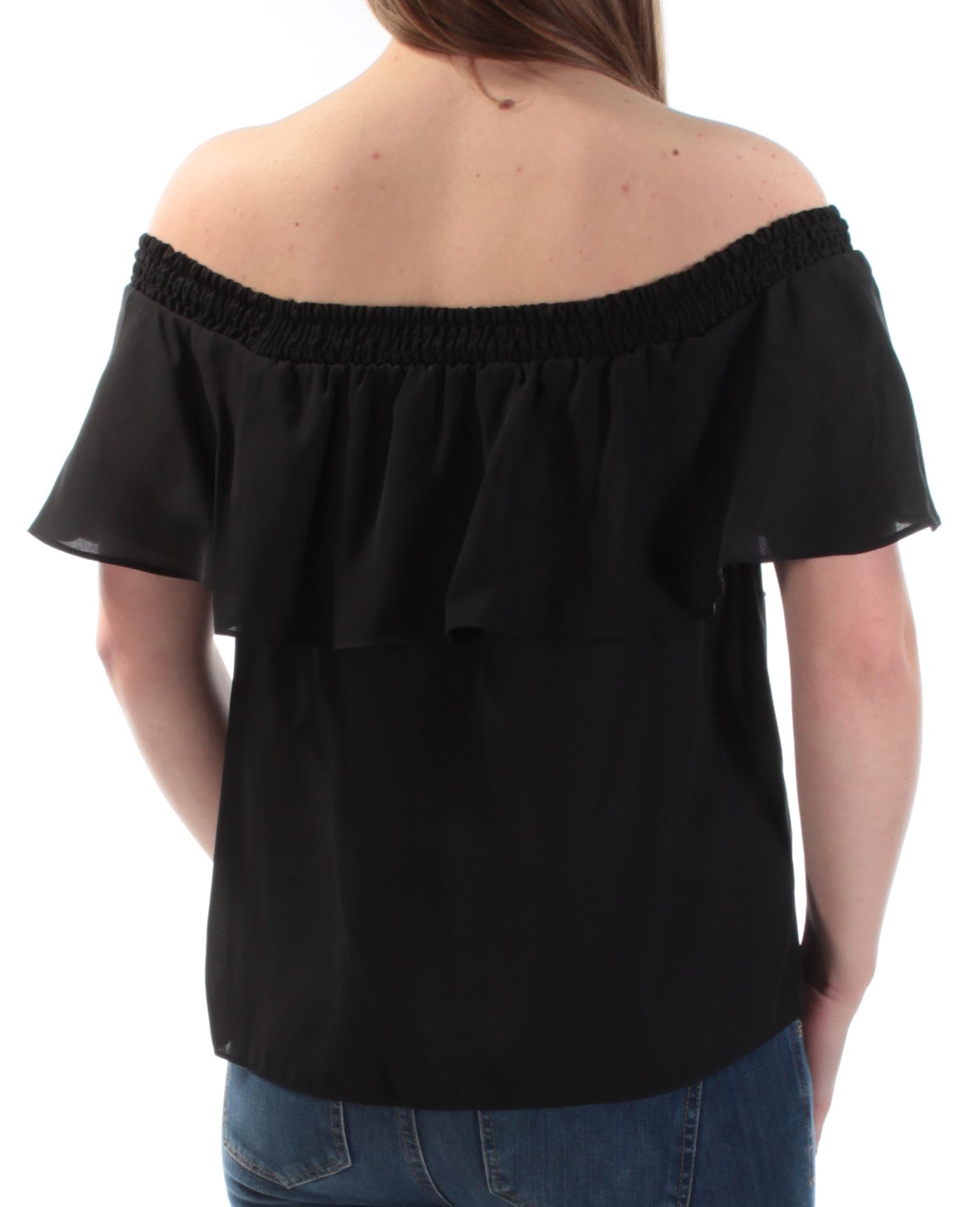 INC Womens Ruffled Short Sleeve Off Shoulder Top