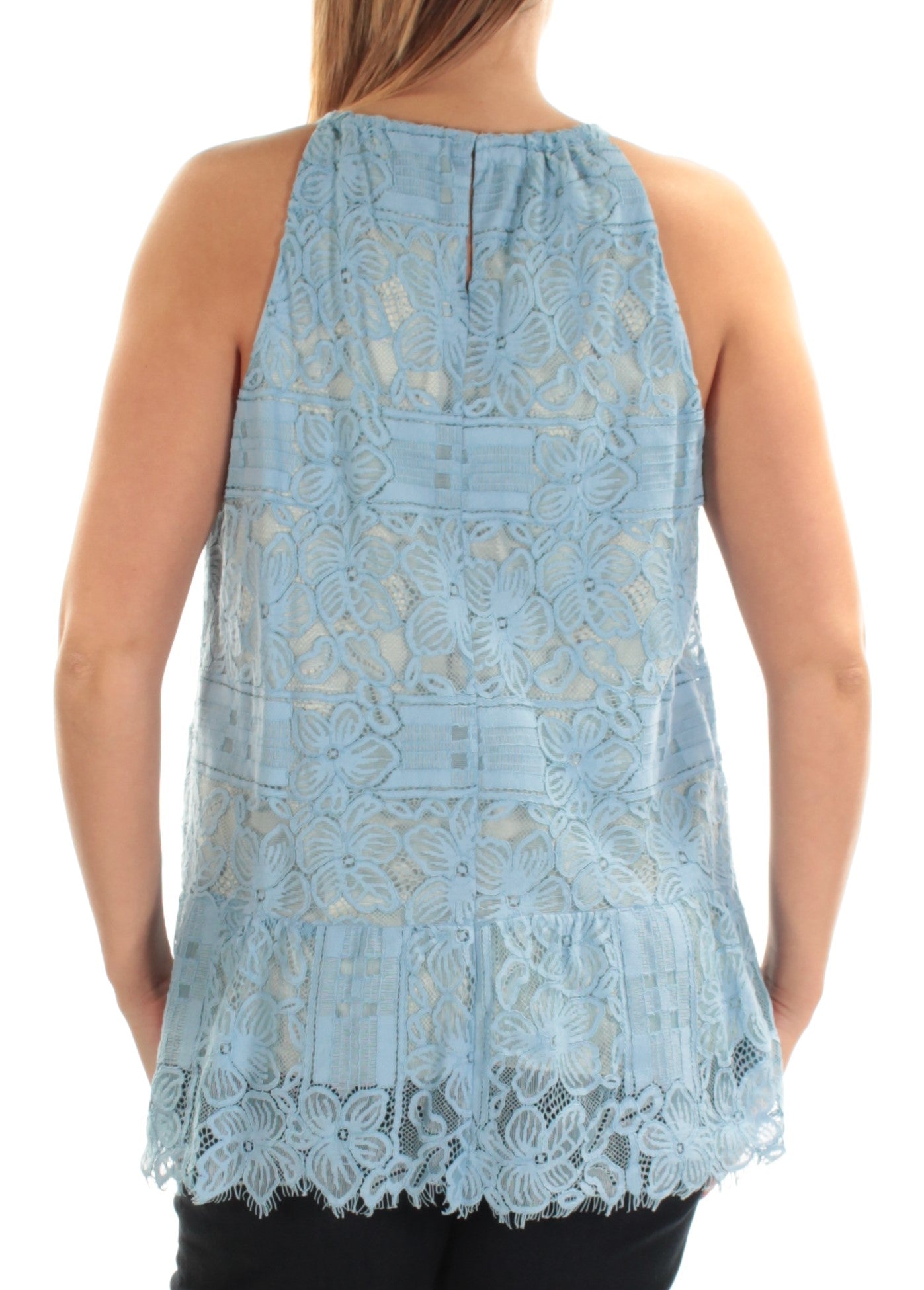 ALFANI Womens Lace Floral Sleeveless Halter Tank Top