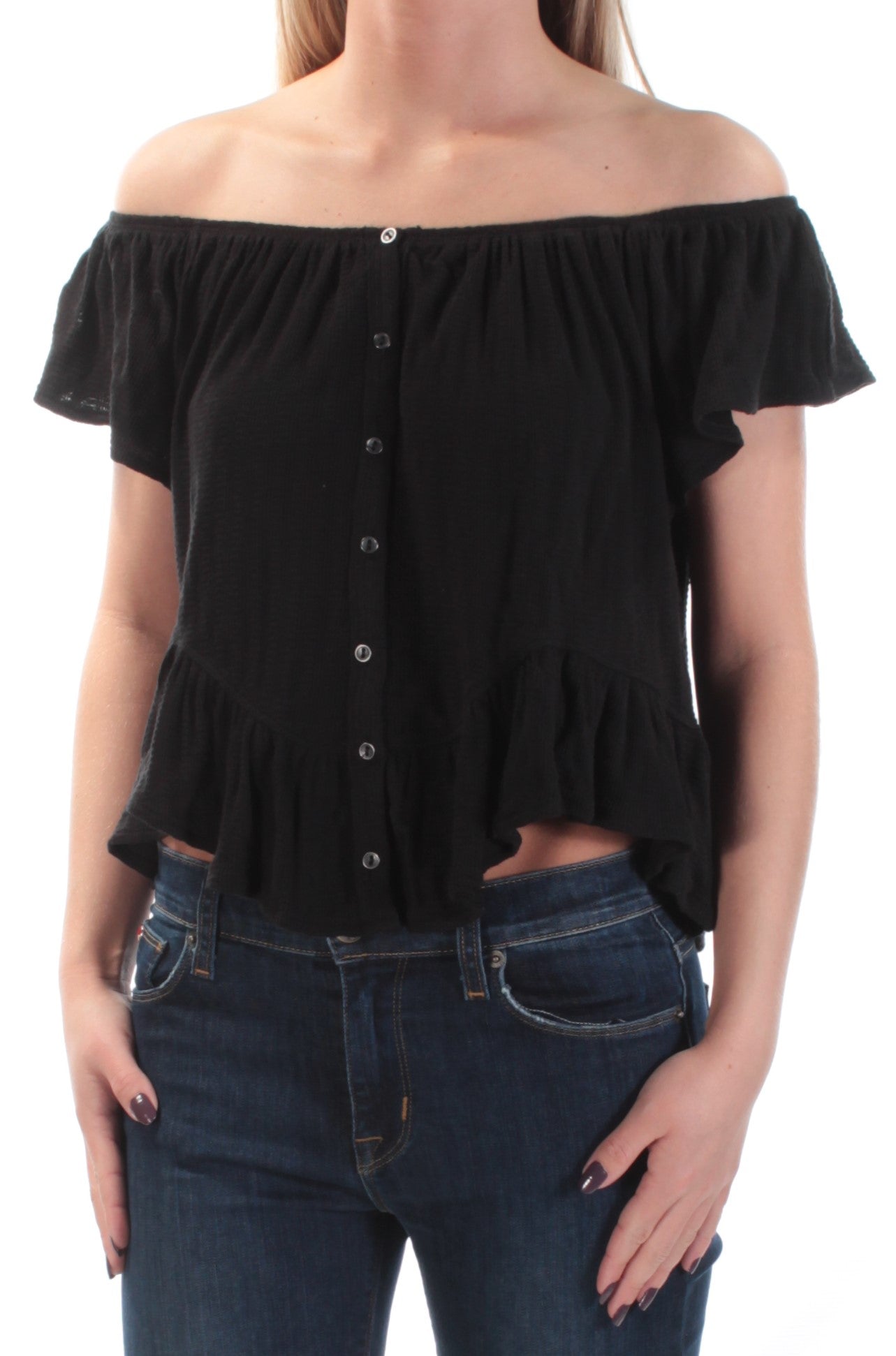 WE THE FREE Womens Short Sleeve Off Shoulder Top