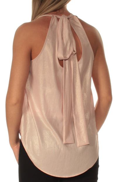 RACHEL ROY Womens Pink Tie Sleeveless Scoop Neck Top