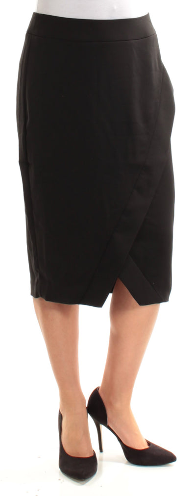 INC Womens Black Below The Knee Pencil Skirt