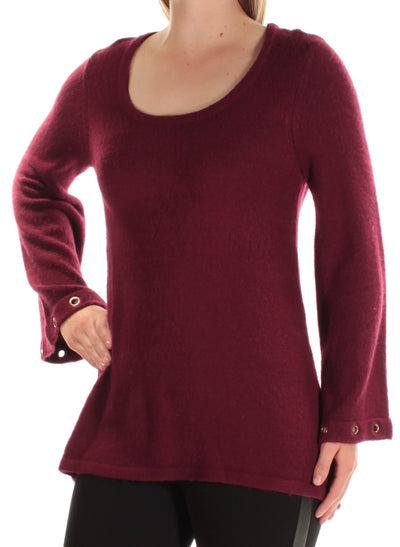 KENSIE Womens Bell Sleeve Scoop Neck Sweater