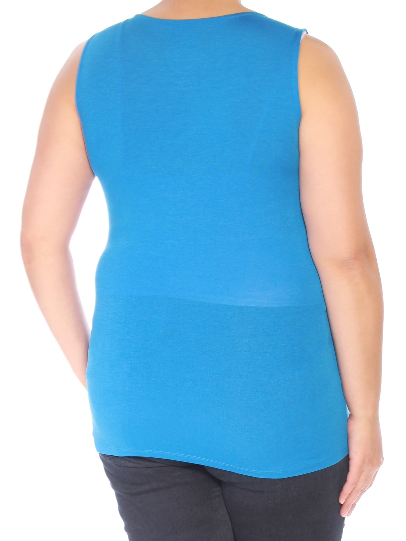 INC Womens Blue Sleeveless V Neck Top