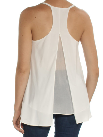 RACHEL ROY Womens White Spaghetti Strap Scoop Neck Top