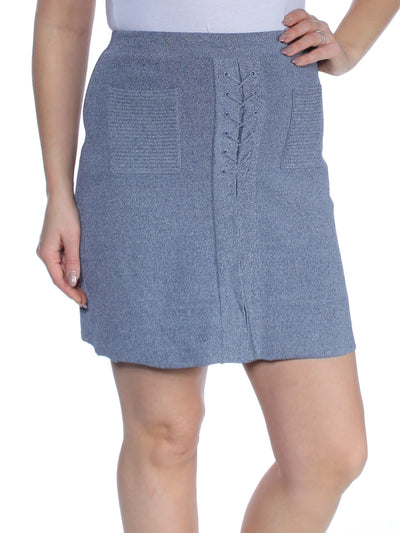 C/MEO COLLECTIVE Womens Navy Knit Mini Pencil Skirt