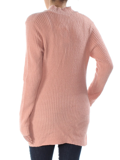 KENSIE Womens Pink Cut Out Long Sleeve Turtle Neck Sweater