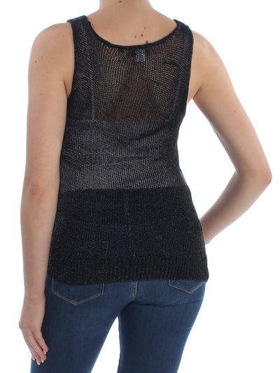 BAR III Womens Black Sleeveless Scoop Neck Sweater