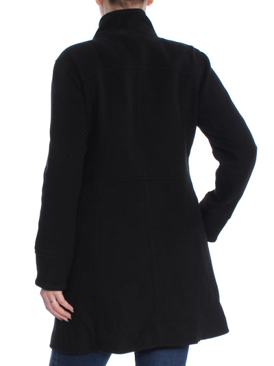 INC Womens Black Stand-collar Knit Winter Jacket Coat