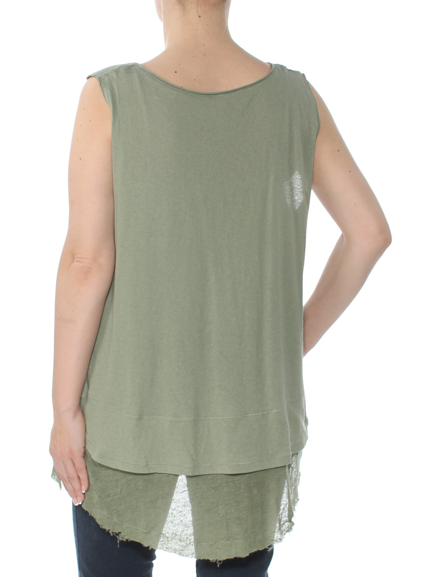 WE THE FREE Womens Green Peachy Tank Sleeveless V Neck Top