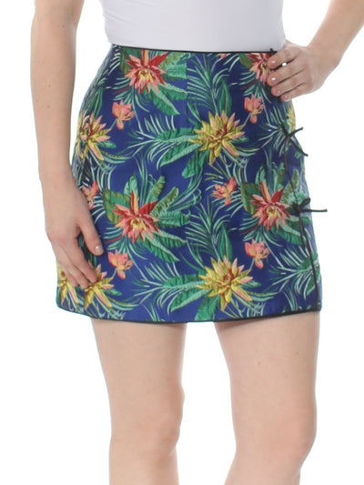 GUESS Womens Blue Floral Mini Skirt