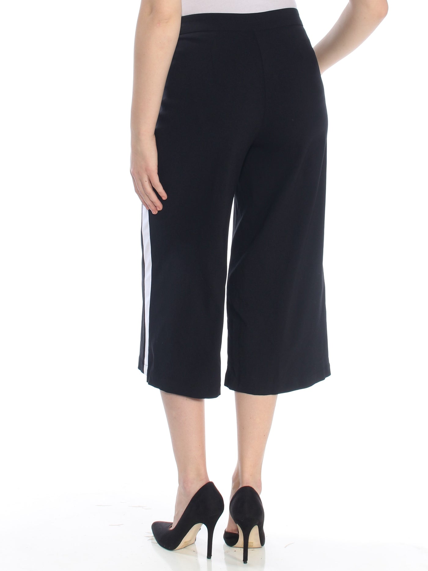 BAR III Womens Black Racer Stripe Cropped Pants