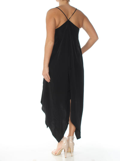 BAR III Womens Black Spaghetti Strap V Neck Above The Knee Cocktail Dress