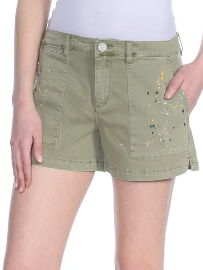 SANCTUARY Womens Green Field Paint Splatter Shorts