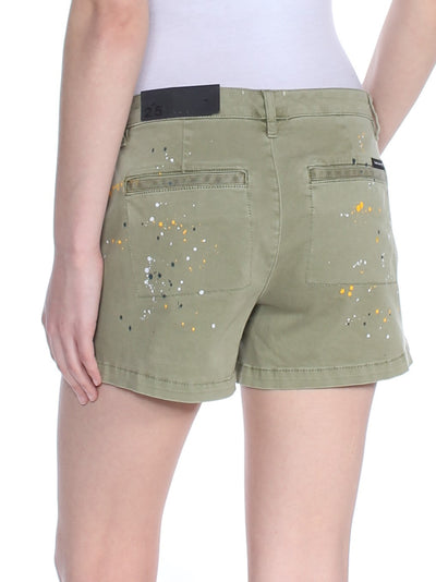 SANCTUARY Womens Green Field Paint Splatter Shorts