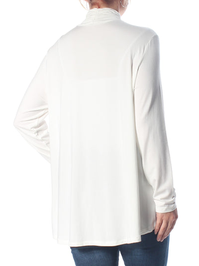 STYLE & COMPANY Womens Ivory Ruched Long Sleeve Turtle Neck T-Shirt