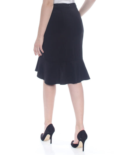SUPPLY & DEMAND Womens Black Ruffled Knee Length Tulip Skirt