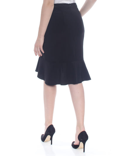 SUPPLY & DEMAND Womens Black Ruffled Above The Knee Tulip Skirt