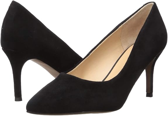 FRANCO SARTO Womens Black Cushioned Comfort Bellini Pointed Toe Stiletto Slip On Leather Pumps 9.5 M