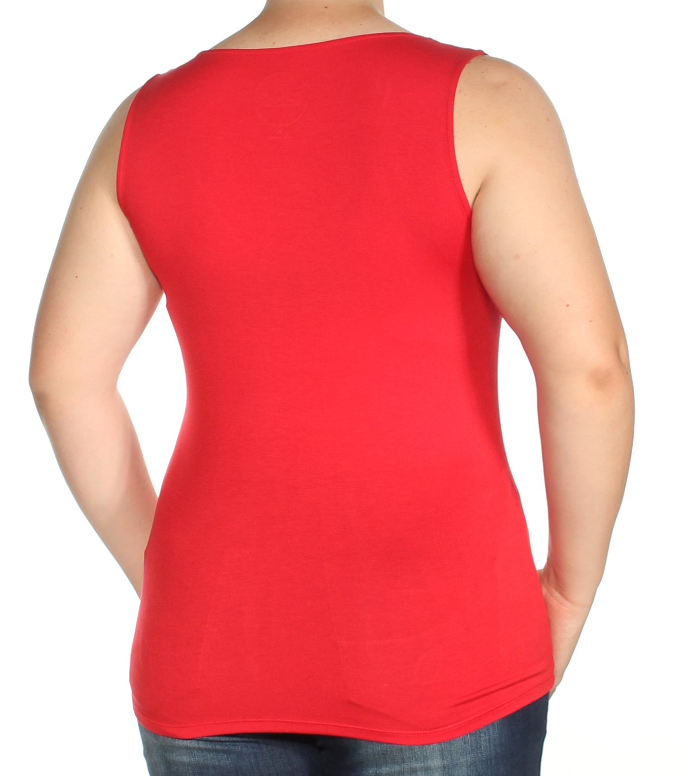 INC Womens Red Sleeveless V Neck Top