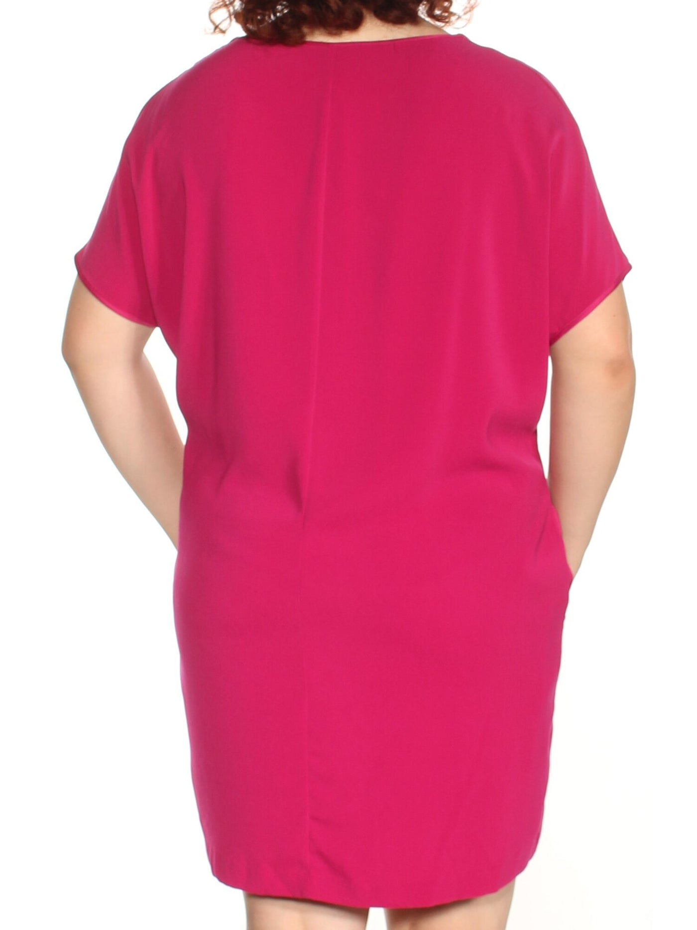 AMERICAN LIVING Womens Purple Dolman Sleeve V Neck Above The Knee Shift T-Shirt Dress