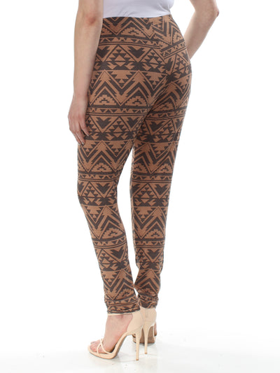 ULTRA FLIRT Womens Brown Pull On Chevron Skinny Leggings