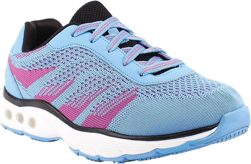 THERAFIT Womens Light Blue Knit Removable Adapters Comfort Arch Support Carly Round Toe Wedge Lace-Up Athletic Sneakers 8 W