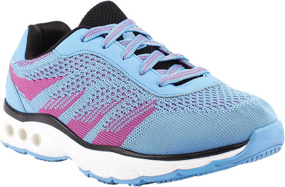 THERAFIT Womens Light Blue Knit Removable Adapters Comfort Arch Support Carly Round Toe Wedge Lace-Up Athletic Sneakers 8 W