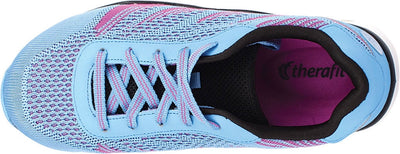 THERAFIT Womens Light Blue Knit Removable Adapters Comfort Arch Support Carly Round Toe Wedge Lace-Up Athletic Sneakers 8 W