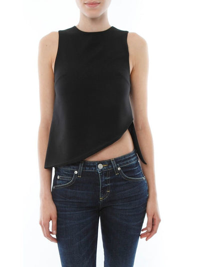 N / NICHOLAS Womens Black Sleeveless Jewel Neck Top 0