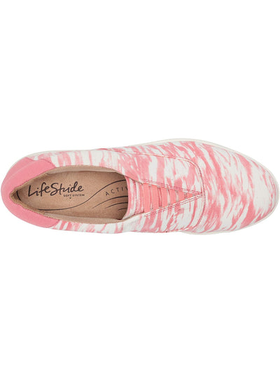 LIFE STRIDE Womens Pink Tie Dye Traction Sole Stretch Comfort Emily Round Toe Platform Slip On Sneakers Shoes 5 M